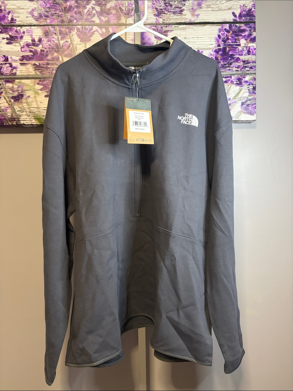 The North Face TNF DBL Knit HZ Men’s Asphalt Gray 1/2 Zip-Up Sweatshirt NWT